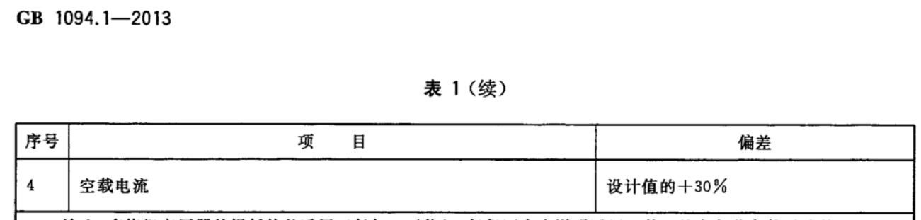 變壓器空載電流偏差范圍